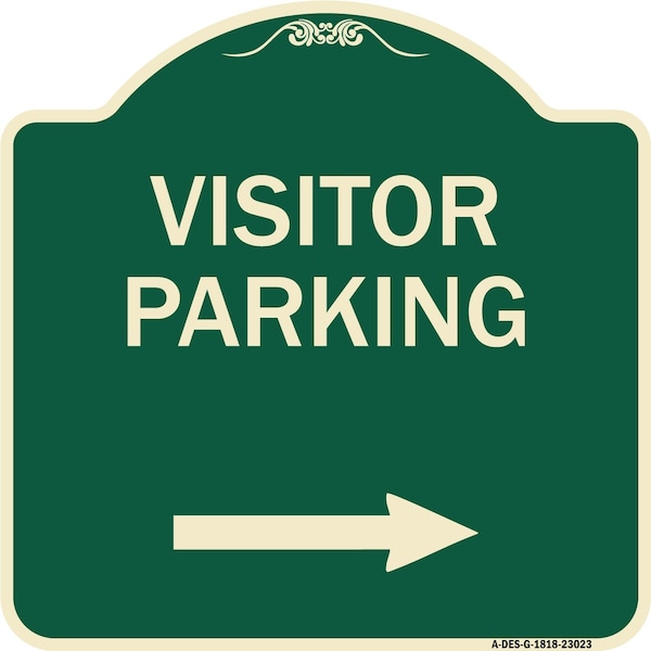 Signmission Reserved Parking Visitor Parking Arrow Pointing Right Heavy-Gauge Alum Sign, 18" x 18", G-1818-23023 A-DES-G-1818-23023 - main